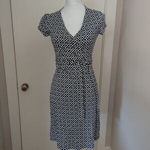 Elegant Black and White Patterned Dress